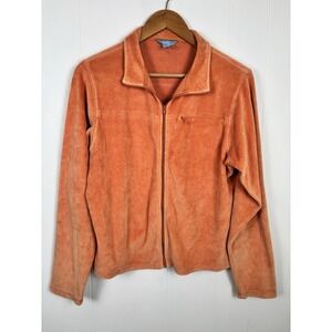Horny Toad Women's Size XL Velour Full Zip Peach Orange Activewear Jacket
